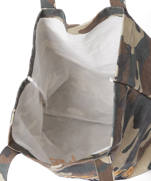 X-girl(エックスガール)の「HAND DRAWN LOGO AND FACE TOTE BAG(トートバッグ・レディース・レオパード/ブラック/カモフラージュ・ONE SIZE)」の19枚目の写真
