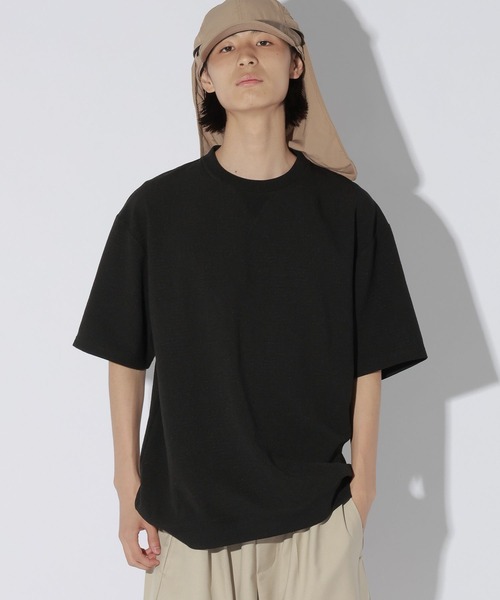 LAKOLE(ラコレ)の「メランジウーブン半袖T / 1050806(Tシャツ/カットソー・メンズ・ブラック/ブラウン・LARGE/MEDIUM)」の6枚目の写真