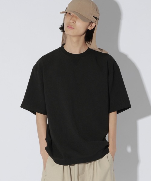 LAKOLE(ラコレ)の「メランジウーブン半袖T / 1050806(Tシャツ/カットソー・メンズ・ブラック/ブラウン・LARGE/MEDIUM)」の7枚目の写真