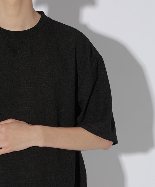 LAKOLE(ラコレ)の「メランジウーブン半袖T / 1050806(Tシャツ/カットソー・メンズ・ブラック/ブラウン・LARGE/MEDIUM)」の8枚目の写真
