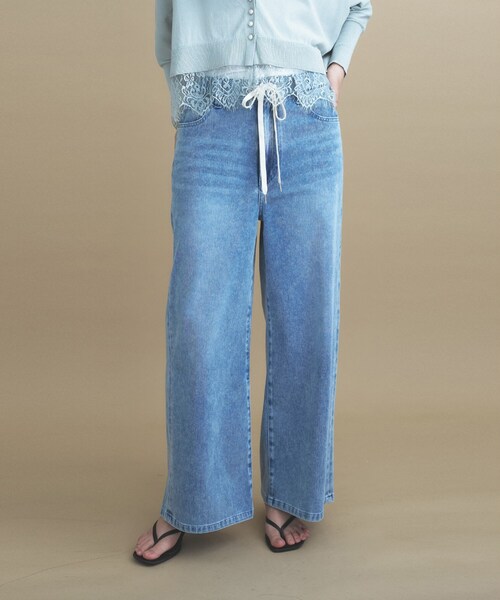 cloenc(クロエンス)の「【8サイズ展開/トールサイズ】DeniMoove ライトデニム イージーパンツ 360°ストレッチ(デニムパンツ・レディース・ブルー/ネイビー・00/01/02/03/90/91/92/93)」の2枚目の写真