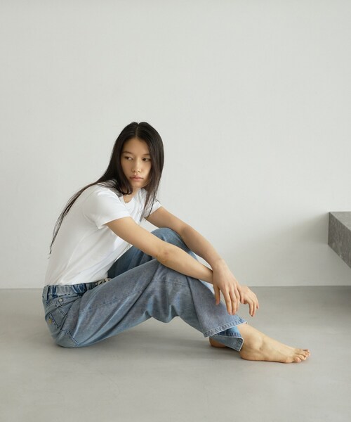 cloenc(クロエンス)の「【8サイズ展開/トールサイズ】DeniMoove ライトデニム イージーパンツ 360°ストレッチ(デニムパンツ・レディース・ブルー/ネイビー・00/01/02/03/90/91/92/93)」の6枚目の写真