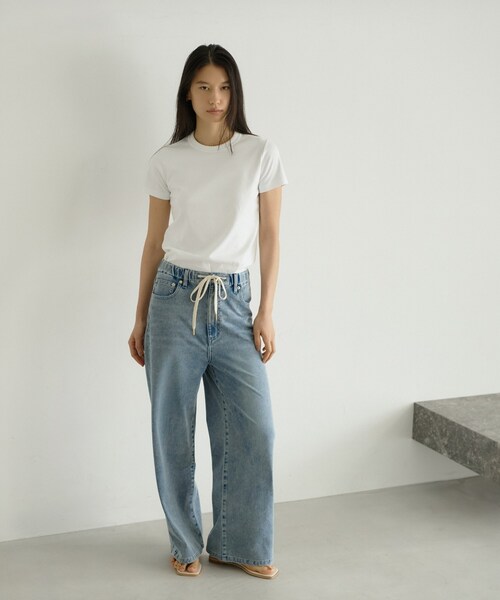 cloenc(クロエンス)の「【8サイズ展開/トールサイズ】DeniMoove ライトデニム イージーパンツ 360°ストレッチ(デニムパンツ・レディース・ブルー/ネイビー・00/01/02/03/90/91/92/93)」の7枚目の写真