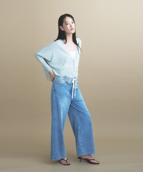 cloenc(クロエンス)の「【8サイズ展開/トールサイズ】DeniMoove ライトデニム イージーパンツ 360°ストレッチ(デニムパンツ・レディース・ブルー/ネイビー・00/01/02/03/90/91/92/93)」の10枚目の写真