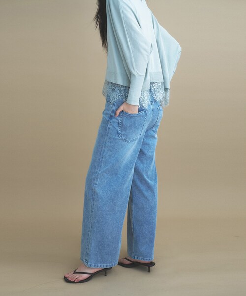 cloenc(クロエンス)の「【8サイズ展開/トールサイズ】DeniMoove ライトデニム イージーパンツ 360°ストレッチ(デニムパンツ・レディース・ブルー/ネイビー・00/01/02/03/90/91/92/93)」の13枚目の写真
