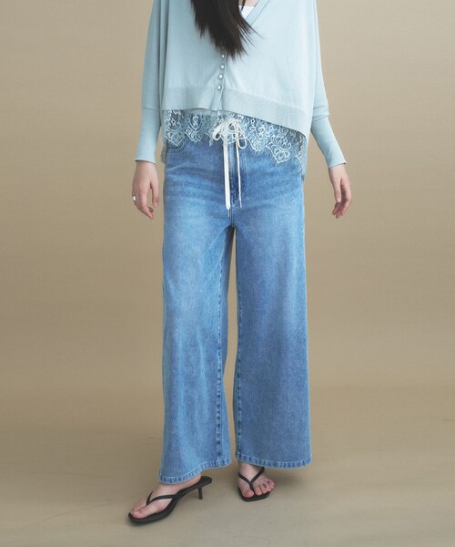 cloenc(クロエンス)の「【8サイズ展開/トールサイズ】DeniMoove ライトデニム イージーパンツ 360°ストレッチ(デニムパンツ・レディース・ブルー/ネイビー・00/01/02/03/90/91/92/93)」の14枚目の写真