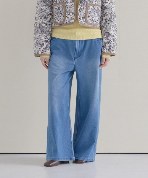 cloenc(クロエンス)の「【8サイズ展開/トールサイズ】DeniMoove ライトデニム イージーパンツ 360°ストレッチ(デニムパンツ・レディース・ブルー/ネイビー・00/01/02/03/90/91/92/93)」の1枚目の写真