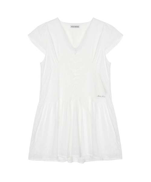 NICK&NICOLE(ニックアンドニコール)の「EYELET FRILL MINI DRESS_WHITE(ワンピース・レディース・その他・MEDIUM/LARGE)」の1枚目の写真