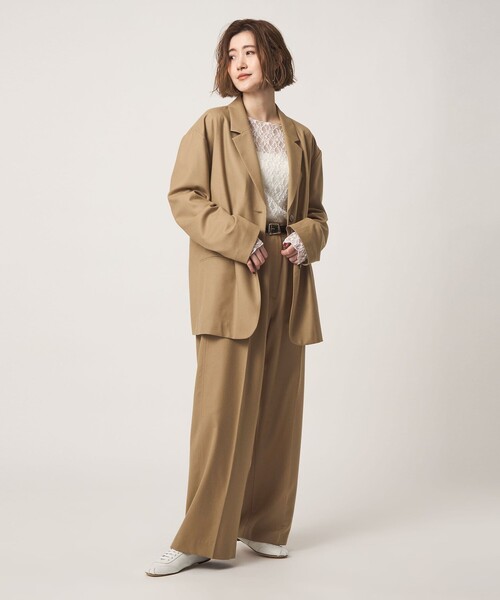 conte(コンテ)の「<conte>コインポケット タック ワイドパンツ(スラックス・レディース・ベージュ/ダークグレー・36/38)」の8枚目の写真