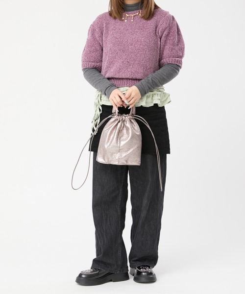 Casselini(キャセリーニ)の「Casselini(キャセリーニ)2WAYフラワーパース(ショルダーバッグ・レディース・ブロンズ/ブラック/シルバー・FREE)」の6枚目の写真