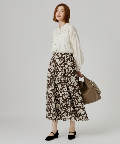 grove(グローブ)の「バイカラーフラワーフレアスカート(スカート・レディース・ベージュ系その他4/ダークブラウン系・02/01/05/04/03)」の4枚目の写真