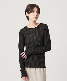 ドット チュール ロングスリーブ カットソー