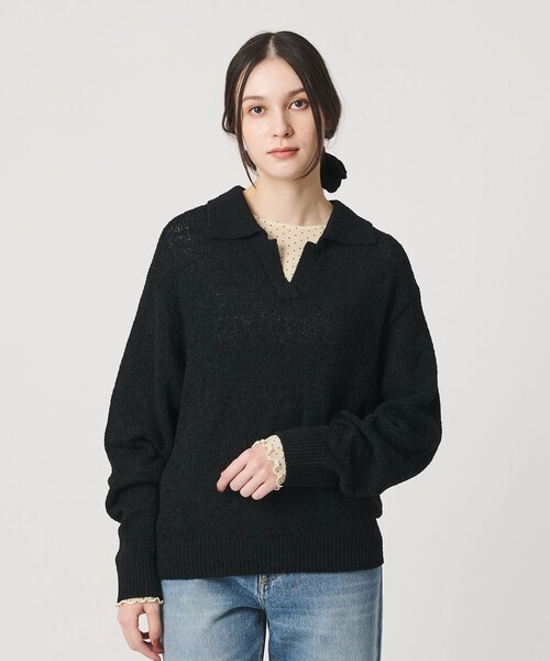 BEAUTY&YOUTH UNITED ARROWS(ビューティーアンドユースユナイテッドアローズ)の「ドット チュール ロングスリーブ カットソー(Tシャツ/カットソー・レディース・ブラック/ダークブラウン/オフホワイト・FREE)」の8枚目の写真