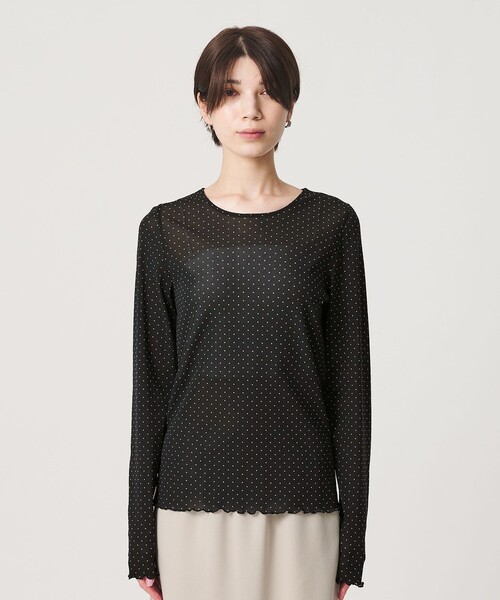 BEAUTY&YOUTH UNITED ARROWS(ビューティーアンドユースユナイテッドアローズ)の「ドット チュール ロングスリーブ カットソー(Tシャツ/カットソー・レディース・ブラック/ダークブラウン/オフホワイト・FREE)」の11枚目の写真