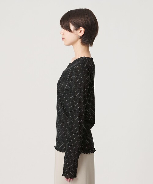 BEAUTY&YOUTH UNITED ARROWS(ビューティーアンドユースユナイテッドアローズ)の「ドット チュール ロングスリーブ カットソー(Tシャツ/カットソー・レディース・ブラック/ダークブラウン/オフホワイト・FREE)」の12枚目の写真