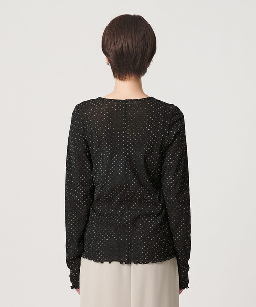 BEAUTY&YOUTH UNITED ARROWS(ビューティーアンドユースユナイテッドアローズ)の「ドット チュール ロングスリーブ カットソー(Tシャツ/カットソー・レディース・ブラック/ダークブラウン/オフホワイト・FREE)」の13枚目の写真