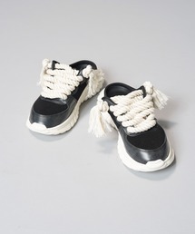MAISON SPECIAL（メゾンスペシャル）の「《UNISEX》【SPECIAL SHOES FACTORY COLLABORATION】ドッグイヤーシューレースプラットフォームミュールスニーカー/Dog Ear Lace-up Platform Mule Sneakers【MAISON SPECIAL/メゾンスペシャル】（サンダル）」