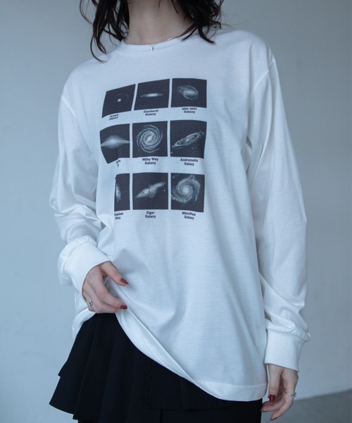 VACANCY(ヴァカンシー)の「グラビティコラージュBIG ロンTee(Tシャツ/カットソー・レディース・チャコールグレー/ホワイト/グレー・FREE)」の2枚目の写真