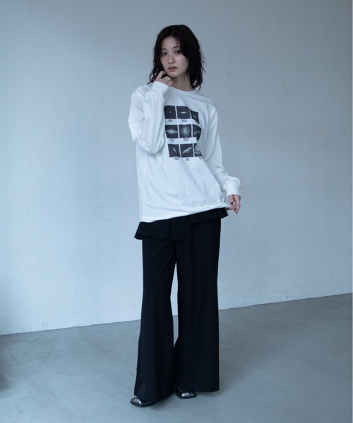 VACANCY(ヴァカンシー)の「グラビティコラージュBIG ロンTee(Tシャツ/カットソー・レディース・チャコールグレー/ホワイト/グレー・FREE)」の10枚目の写真