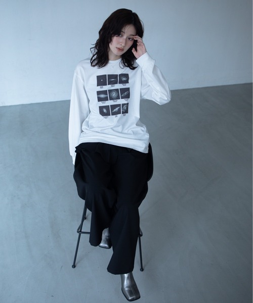 VACANCY(ヴァカンシー)の「グラビティコラージュBIG ロンTee(Tシャツ/カットソー・レディース・チャコールグレー/ホワイト/グレー・FREE)」の12枚目の写真