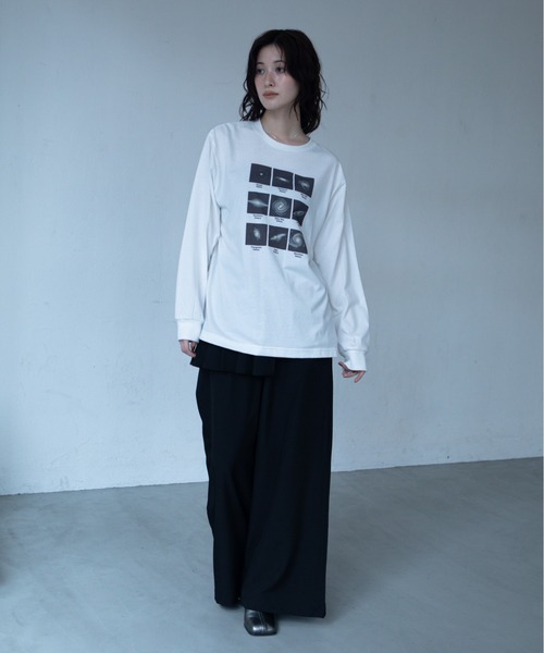 VACANCY(ヴァカンシー)の「グラビティコラージュBIG ロンTee(Tシャツ/カットソー・レディース・チャコールグレー/ホワイト/グレー・FREE)」の9枚目の写真