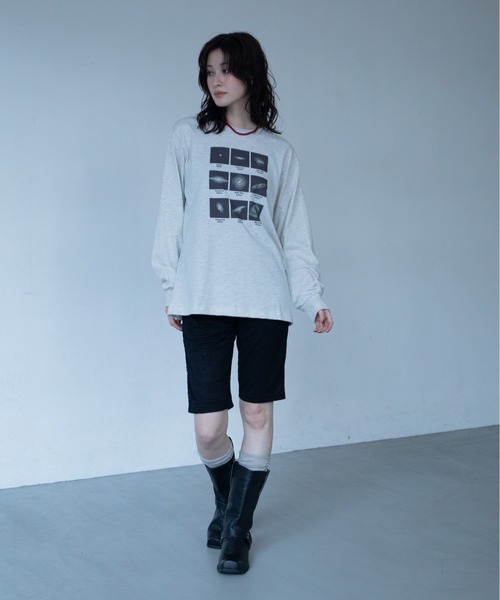 VACANCY(ヴァカンシー)の「グラビティコラージュBIG ロンTee(Tシャツ/カットソー・レディース・チャコールグレー/ホワイト/グレー・FREE)」の20枚目の写真