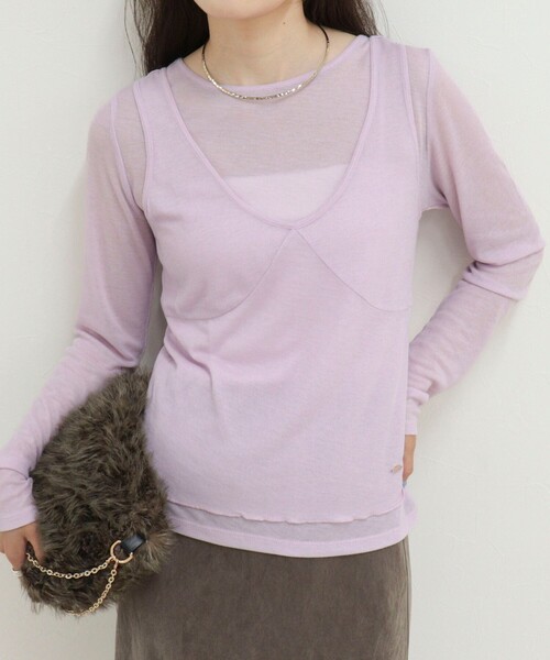 fredy emue(フレディエミュ)の「レイヤードタンクセットロンTシャツ(Tシャツ/カットソー・レディース・サックスブルー・38)」の12枚目の写真