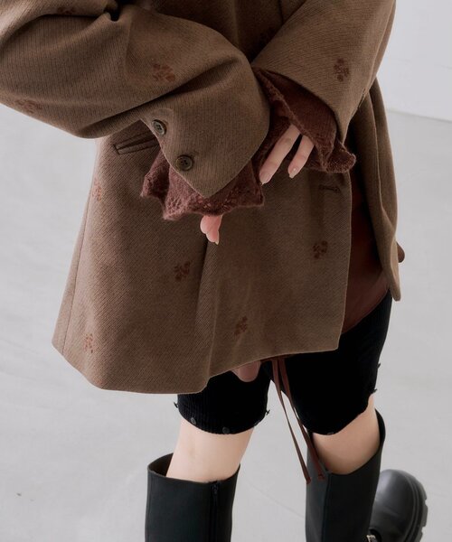 Kastane（カスタネ）の「【SAWAMOTO企画】SOLASE PETAL JACKET（テーラードジャケット・レディース・ブラウン/グレー・FREE）」の14枚目の写真