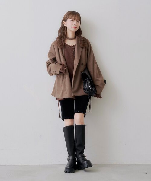 Kastane（カスタネ）の「【SAWAMOTO企画】SOLASE PETAL JACKET（テーラードジャケット・レディース・ブラウン/グレー・FREE）」の16枚目の写真