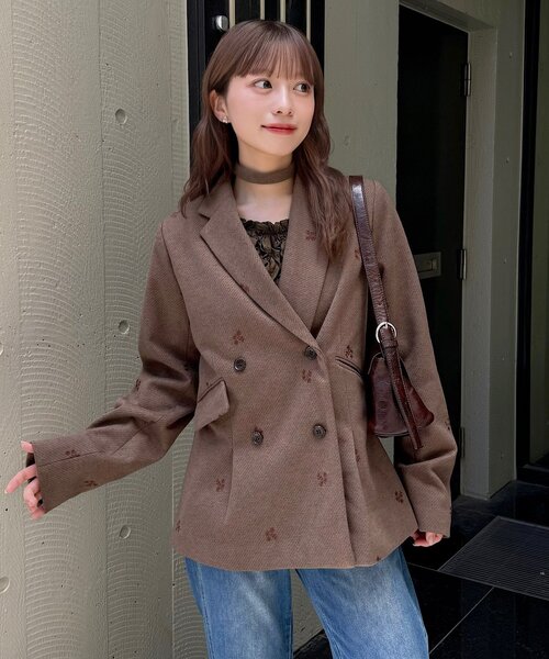 Kastane（カスタネ）の「【SAWAMOTO企画】SOLASE PETAL JACKET（テーラードジャケット・レディース・ブラウン/グレー・FREE）」の18枚目の写真