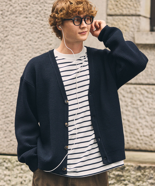 HECT（ヘクト）の「【HECT】Bulky Knit Relax Fit V-Neck Cardigan / バルキーニット リラックスフィット Vネックカーディガン＜帯電防止・ウォッシャブル・アンチピリング＞（カーディガン/ボレロ・メンズ・ライトグレー/ダークブラウン/キャメル/ネイビー/ブラック/チャコール・S/M/L）」の5枚目の写真