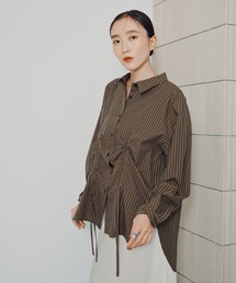 フロントシャーリング長袖シャツ 1023550