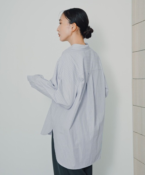 LEPSIM(レプシィム)の「フロントシャーリング長袖シャツ 1023550(シャツ/ブラウス・レディース・ブラウン系その他/ライトブルー/ブラウン・FREE)」の11枚目の写真