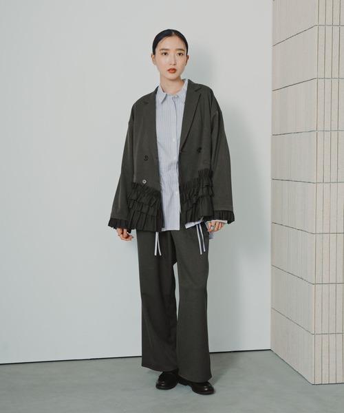 LEPSIM(レプシィム)の「フロントシャーリング長袖シャツ 1023550(シャツ/ブラウス・レディース・ブラウン系その他/ライトブルー/ブラウン・FREE)」の12枚目の写真