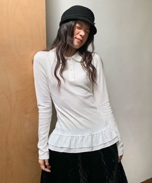 Vipoa(ヴィポア)の「Hem frill blouse(シャツ/ブラウス・レディース・ホワイト・FREE)」の9枚目の写真
