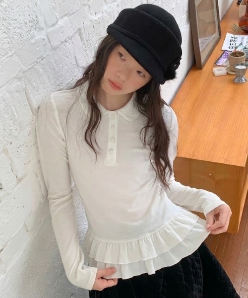 Vipoa(ヴィポア)の「Hem frill blouse(シャツ/ブラウス・レディース・ホワイト・FREE)」の10枚目の写真