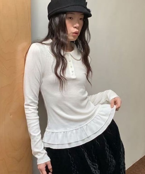 Vipoa(ヴィポア)の「Hem frill blouse(シャツ/ブラウス・レディース・ホワイト・FREE)」の14枚目の写真