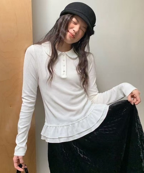 Vipoa(ヴィポア)の「Hem frill blouse(シャツ/ブラウス・レディース・ホワイト・FREE)」の15枚目の写真