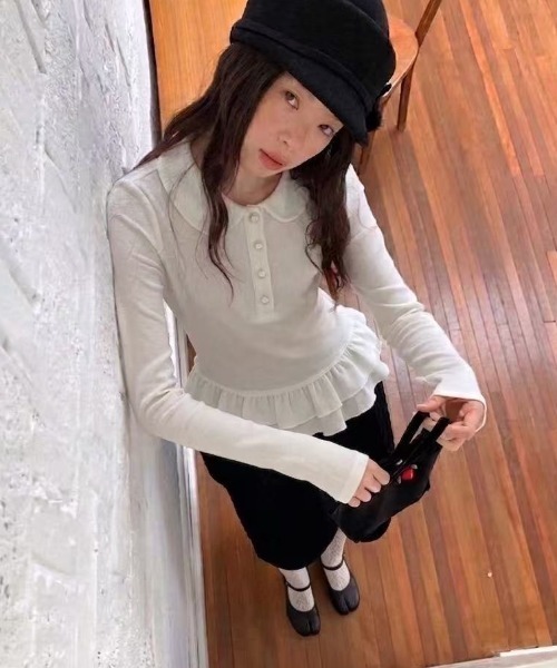 Vipoa(ヴィポア)の「Hem frill blouse(シャツ/ブラウス・レディース・ホワイト・FREE)」の11枚目の写真