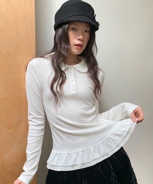 Vipoa(ヴィポア)の「Hem frill blouse(シャツ/ブラウス・レディース・ホワイト・FREE)」の12枚目の写真