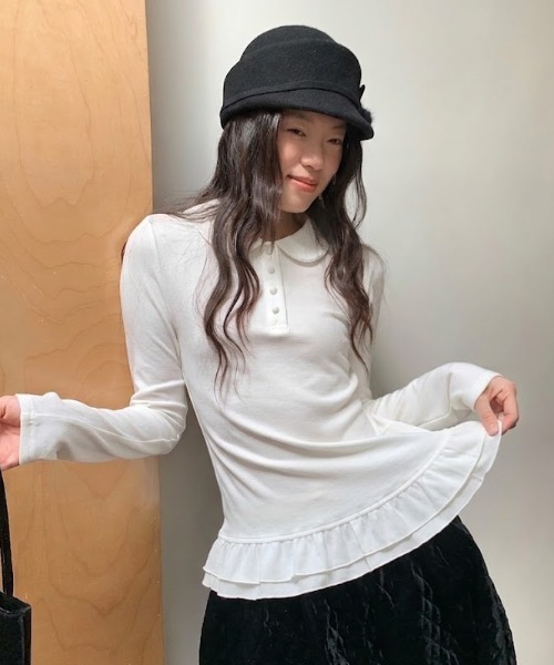 Vipoa(ヴィポア)の「Hem frill blouse(シャツ/ブラウス・レディース・ホワイト・FREE)」の13枚目の写真
