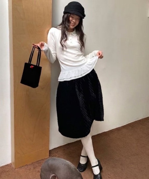 Vipoa(ヴィポア)の「Hem frill blouse(シャツ/ブラウス・レディース・ホワイト・FREE)」の2枚目の写真