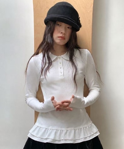 Vipoa(ヴィポア)の「Hem frill blouse(シャツ/ブラウス・レディース・ホワイト・FREE)」の3枚目の写真