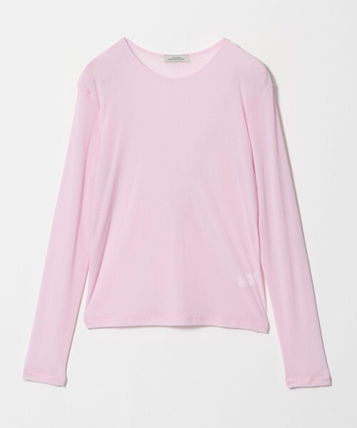 green label relaxing(グリーンレーベルリラクシング)の「チュール シアー クルーネック プルオーバー カットソー(Tシャツ/カットソー・レディース・ライトピンク/オフホワイト/ブラック・FREE)」の1枚目の写真