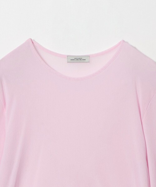 green label relaxing(グリーンレーベルリラクシング)の「チュール シアー クルーネック プルオーバー カットソー(Tシャツ/カットソー・レディース・ライトピンク/オフホワイト/ブラック・FREE)」の5枚目の写真