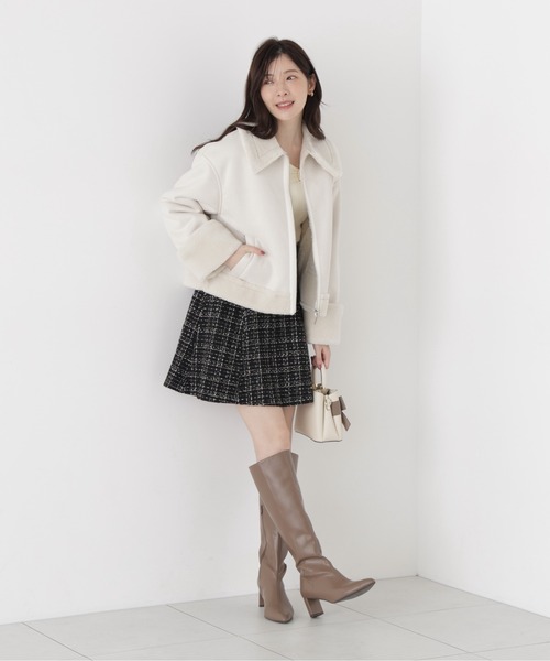 PROPORTION BODY DRESSING(プロポーションボディドレッシング)の「フェイクムートンショートブルゾン / 1216255005(ブルゾン・レディース・ベージュ/ホワイト系その他・MEDIUM/SMALL)」の7枚目の写真