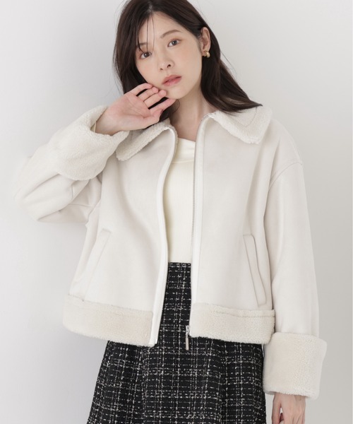 PROPORTION BODY DRESSING(プロポーションボディドレッシング)の「フェイクムートンショートブルゾン / 1216255005(ブルゾン・レディース・ベージュ/ホワイト系その他・MEDIUM/SMALL)」の5枚目の写真