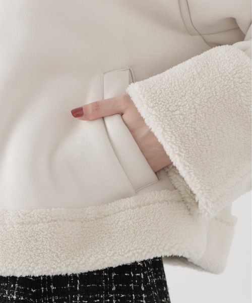 PROPORTION BODY DRESSING(プロポーションボディドレッシング)の「フェイクムートンショートブルゾン / 1216255005(ブルゾン・レディース・ベージュ/ホワイト系その他・MEDIUM/SMALL)」の10枚目の写真