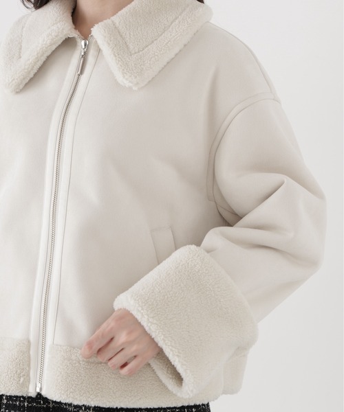 PROPORTION BODY DRESSING(プロポーションボディドレッシング)の「フェイクムートンショートブルゾン / 1216255005(ブルゾン・レディース・ベージュ/ホワイト系その他・MEDIUM/SMALL)」の11枚目の写真