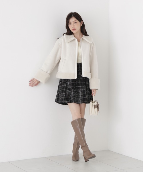 PROPORTION BODY DRESSING(プロポーションボディドレッシング)の「フェイクムートンショートブルゾン / 1216255005(ブルゾン・レディース・ベージュ/ホワイト系その他・MEDIUM/SMALL)」の6枚目の写真